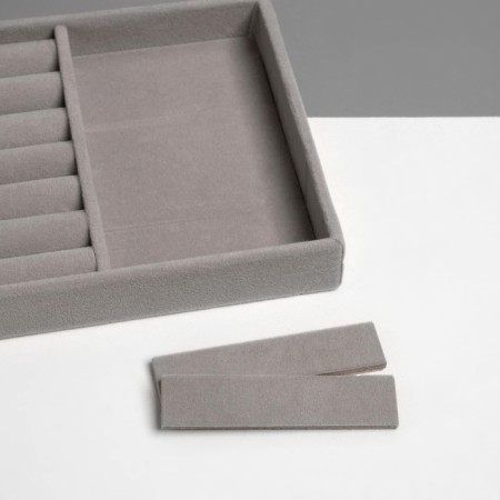 A stand for decorating 3 cells and 7 strips for rings, phlock, 21 × 12.3 × 2.5 cm, color gray color-3