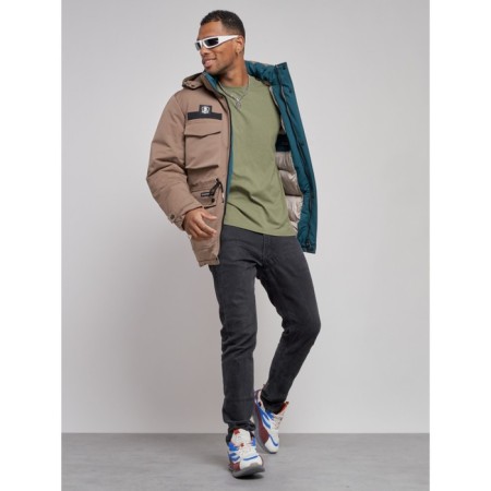 Winter male jacket, size 54, brown color-12