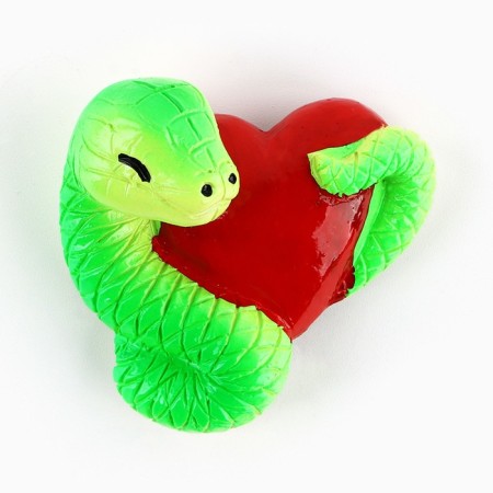 New Year's magnet "Snake with the heart" for the New Year, 5.5 x 4.8 cm-1