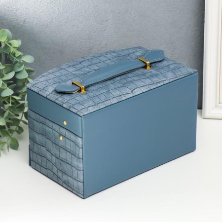 Casket to the leatherette for decorations chest "Blue python" Combined 13x15x21.5 cm-4