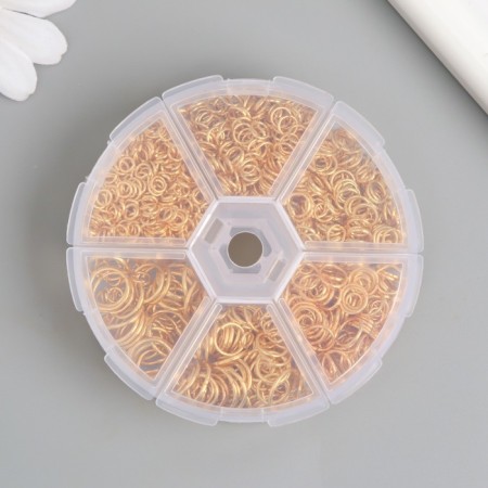 Rings clamping metal in the box "Gold" 880 pcs 8x8x2 cm-3