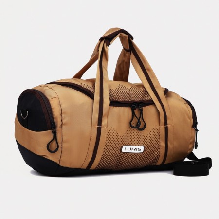 Sports bag with lightning, 2 outer pockets, long belt, mustard color