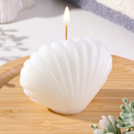 Figure candle "shell", 3.2x4.5 cm, white-1