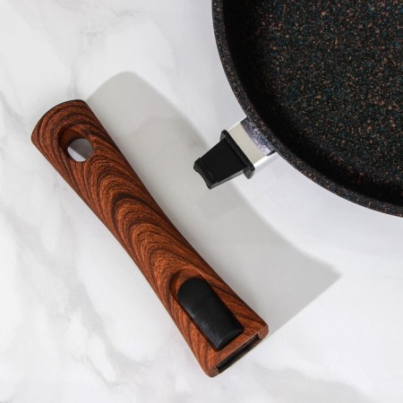 Granit Ultra Blue, D = 24 cm, removable handle, anti -stick coating, black color-4