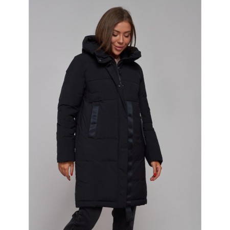 Coat insulated winter female, size 48, black color-9
