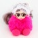 Soft toy "Puppet Model" on a key fob, 16 cm, fuchsia color