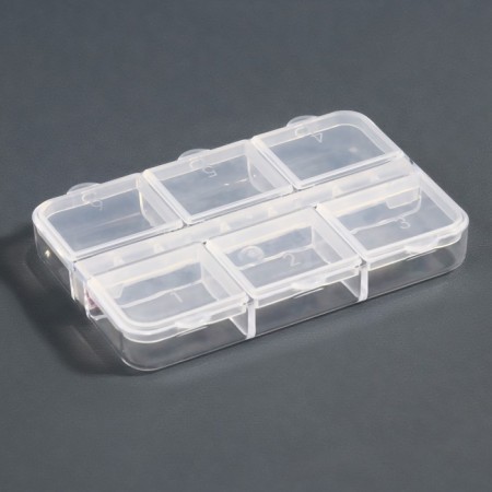 Organizer for decor, 6 cells, 5.3 × 7.5 × 1.3 cm, the color is transparent-4
