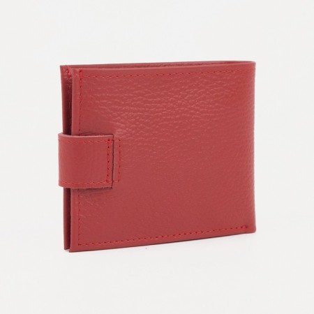 Women's wallet on the button, red color-1
