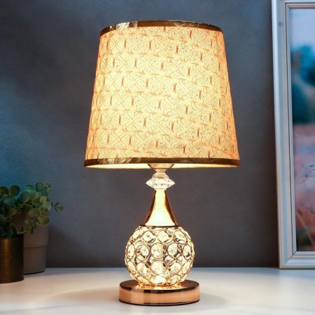 Table lamp "Shine" 220v e27 switch, gold diodes 41x26x26 cm Risalux-1