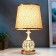 Table lamp "Shine" 220v e27 switch, gold diodes 41x26x26 cm Risalux