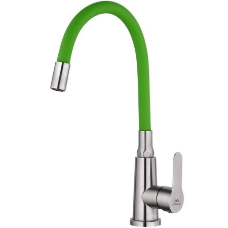 Fashun A54301-6 kitchen mixer, single-leaf, flexible surge, stainless steel, satin, green 968680
