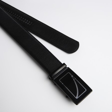 Male belt, width 3.5 cm, buckle machine, black color-1