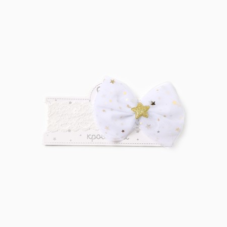 Broke on the head of the baby I am a "bow", 20 cm, white color-2