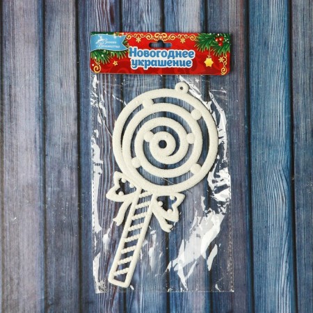 Christmas tree decoration "Luxe Lux" 9,5x19 cm, white-1