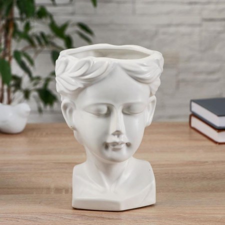 Vase Ceramics "Blooming Thoughts" 13.5x20 cm, white-1