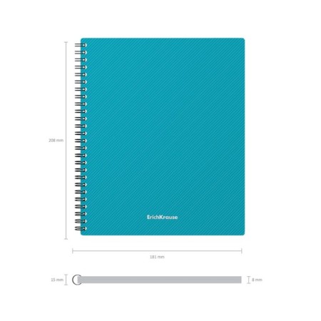 Notebook A5, 80 sheets in the cage on the crest Erichkrause "Glance Vivid", plastic cover, offset block, whiteness 100%, mix-7