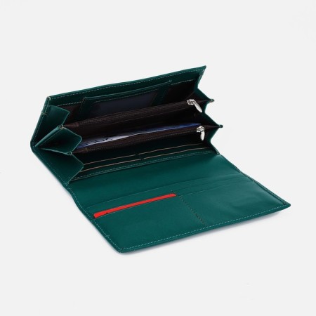 Women's wallet on magnets, green color-2