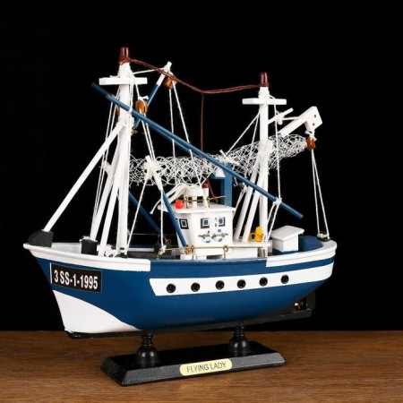 Souvenir ship "Ida", small, blue sides, mesh-1