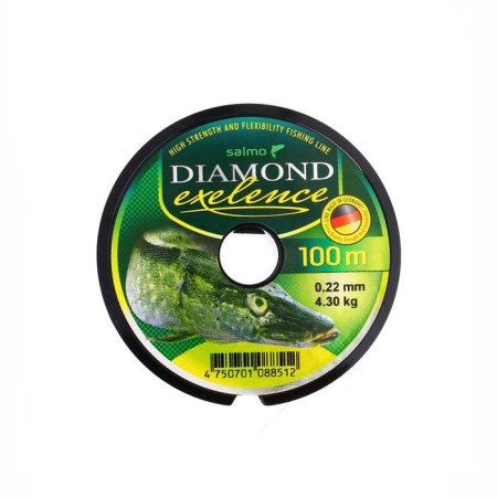 Monophile Salmo Diamond Exelence fishing line, diameter 0.22 mm, test 4.3 kg, 100 m, green