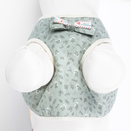 A set with a soft bog "branches", size m, leash 120 x 1.5 cm, og 34-66 cm, green-7