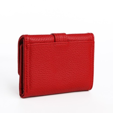 Women's wallet on the button, red color-1