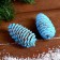 Set of spruce cones "Decor" 2 pcs., Blue