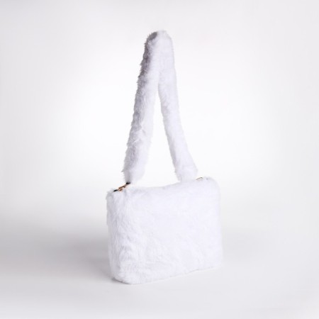 Bag Cross-Bodi with a zipper, white color-1