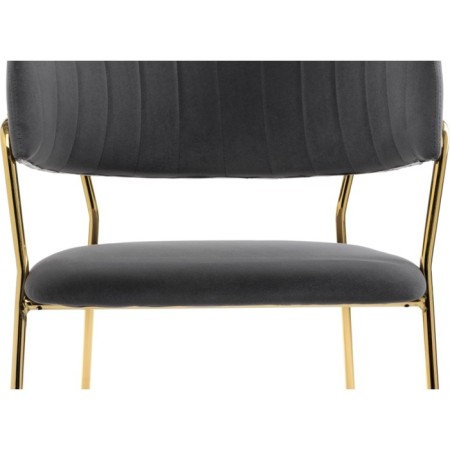 CHAMELIA chair Kamelia metal/velor, gold/gray 57x55x80 cm-3