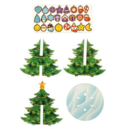 New Year! Model made of wood "Fir tree team. New Year's jewelry "-2