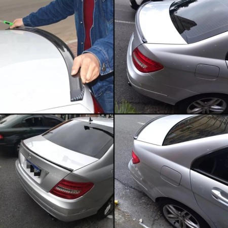 Car spoiler, 4.5 × 150 cm, universal, carbon, black-2
