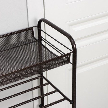 Shoe stand with a seat and a box, 5 tiers, 88.4 × 29.8 × 94.5 cm, color copper antik-2