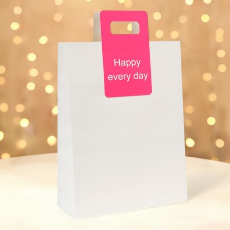 Gift package with a cut -off pen 30 x 40 x 12 cm, white