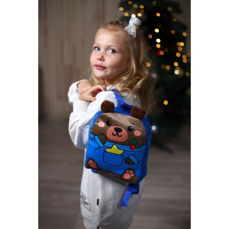 New Year's children's backpack "Bear with asterisk" 22x17 cm, for the New Year-5