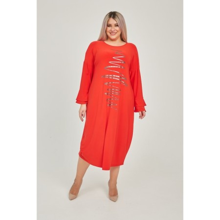 Women's dress, size 62, red color-2