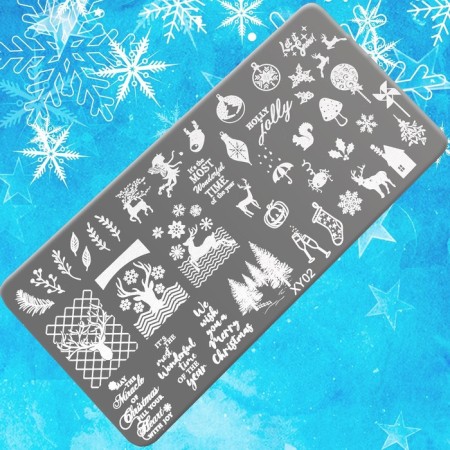 New Year! Stamping disk Metal "Festive deer", 12 × 6 cm-2