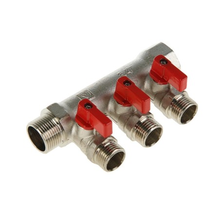 ValTec collector, with cranes, 3/4 "x 1/2" 3 exits, with external thread