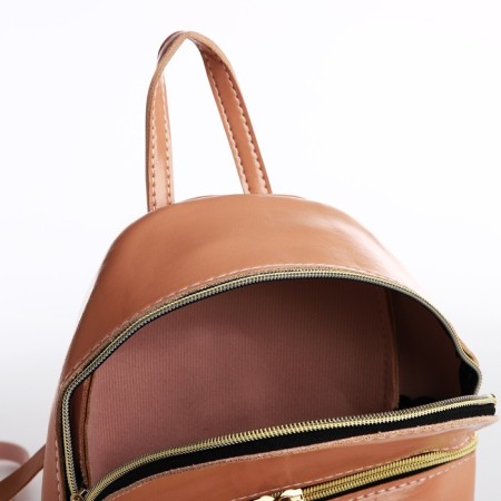 Open-ryczak-mini made of artificial leather with a zipper, powder color-4