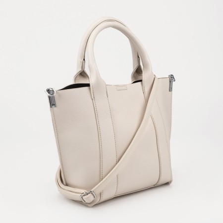 Bag Female Tout with zipper, white color-2