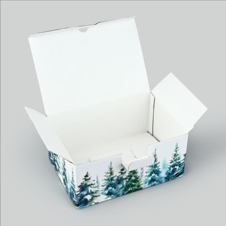 Box a gift New Year's folding "New Year's watercolor", 22 x 15 x 10 cm, New Year-3