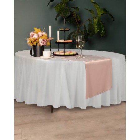 Round tablecloth, size 160x160 cm, white color