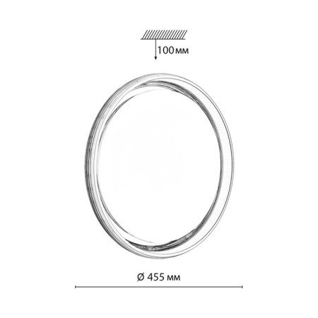 The lamp is wall-flowing Sonex. Hani, 48W, LED, 100x455x455 mm, white, transparent color-1