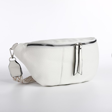 Bag Cross-Bodi with a zipper, white color-1