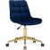 Computer chair Chester Metal/velor, gold/blue 49x60x84 cm