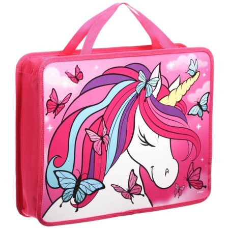 Plastic folder with A4 handles, on lightning, 75x330x260 mm, Minnie Mouse and unicorn-3