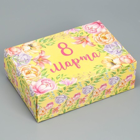Gift folding box, packaging, “March 8”, 16 x 23 x 7.5 cm-2