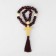 Wooden “Orthodox” parsing with a cross, brush, 33 beads, burgundy color