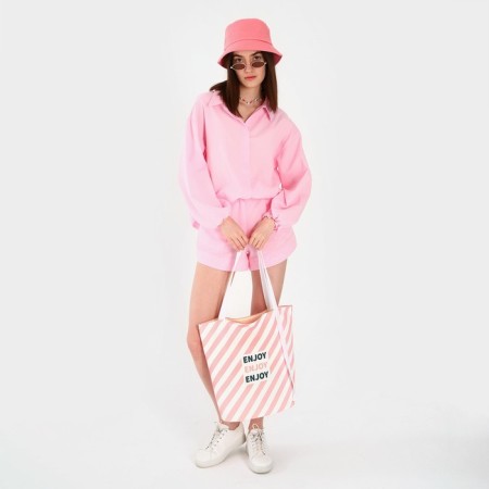Women's beach bag "Enjoy", 39x32 cm, pink-7