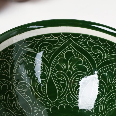 Set of salad bowls Rishtan ceramics 15cm, green, 3pcs in DARTAR-3