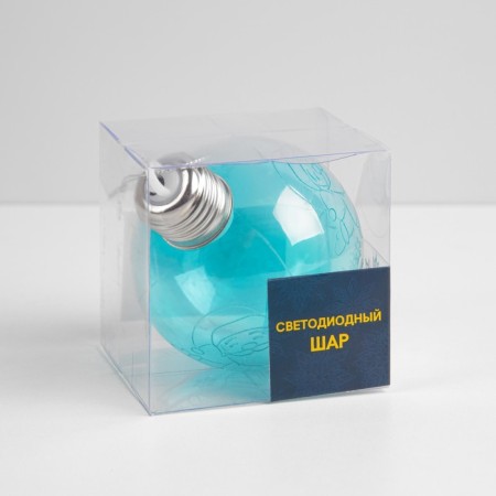 The Christmas ball "Santa Claus" is blue, batteries, 1 LED, glow warm white-3