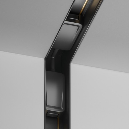 The internal corner connector for the built-in track system Technical TRA084CT-12B, 4.6x4.6x6.5 cm, black color is black-2
